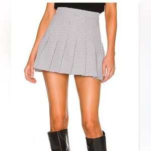 Revolve grey pleated mini skirt xs